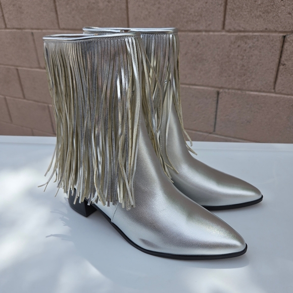 Chase & Chloe Malena Fringe Western Ankle Boots - Picture 3 of 13